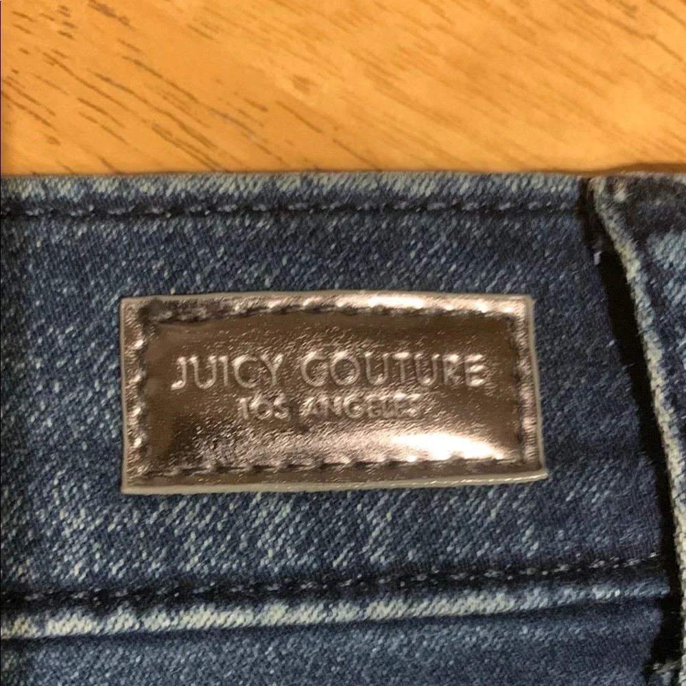 Juicy Couture Blue Skinny Jeans with Raw Hem and Faded Design